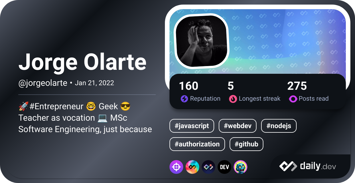 Jorge Olarte's Dev Card