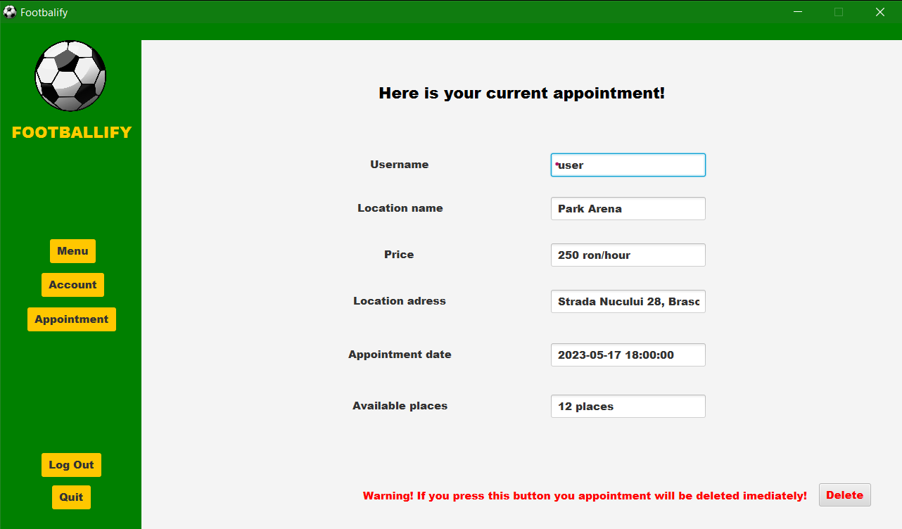 Appointment Page