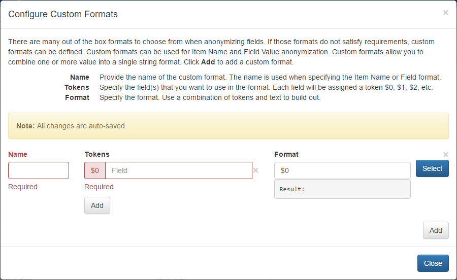 Configure Custom Formats