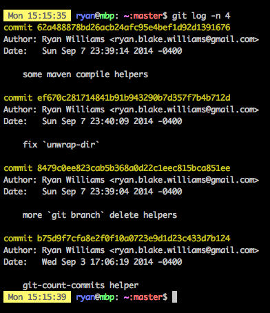 git log -n 4