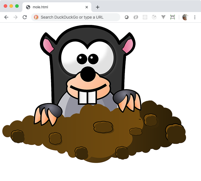 Mole images positioned