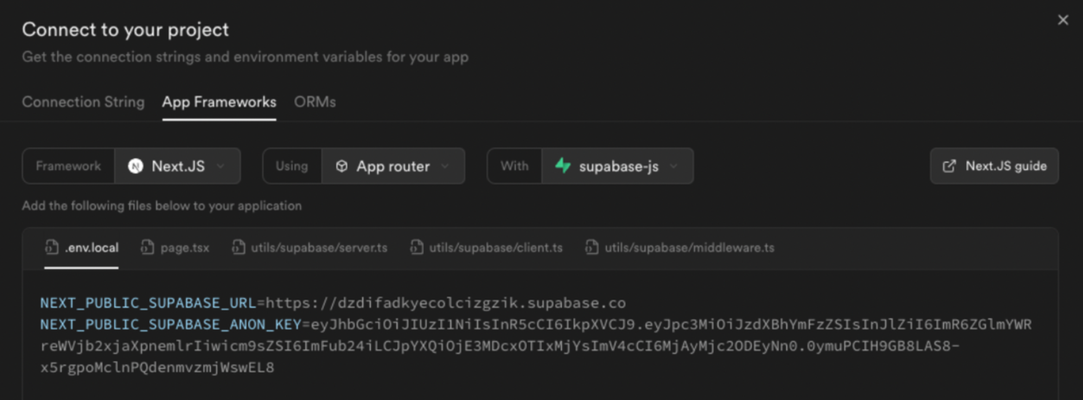 Connect to Supabase Projects From Frameworks and ORMs