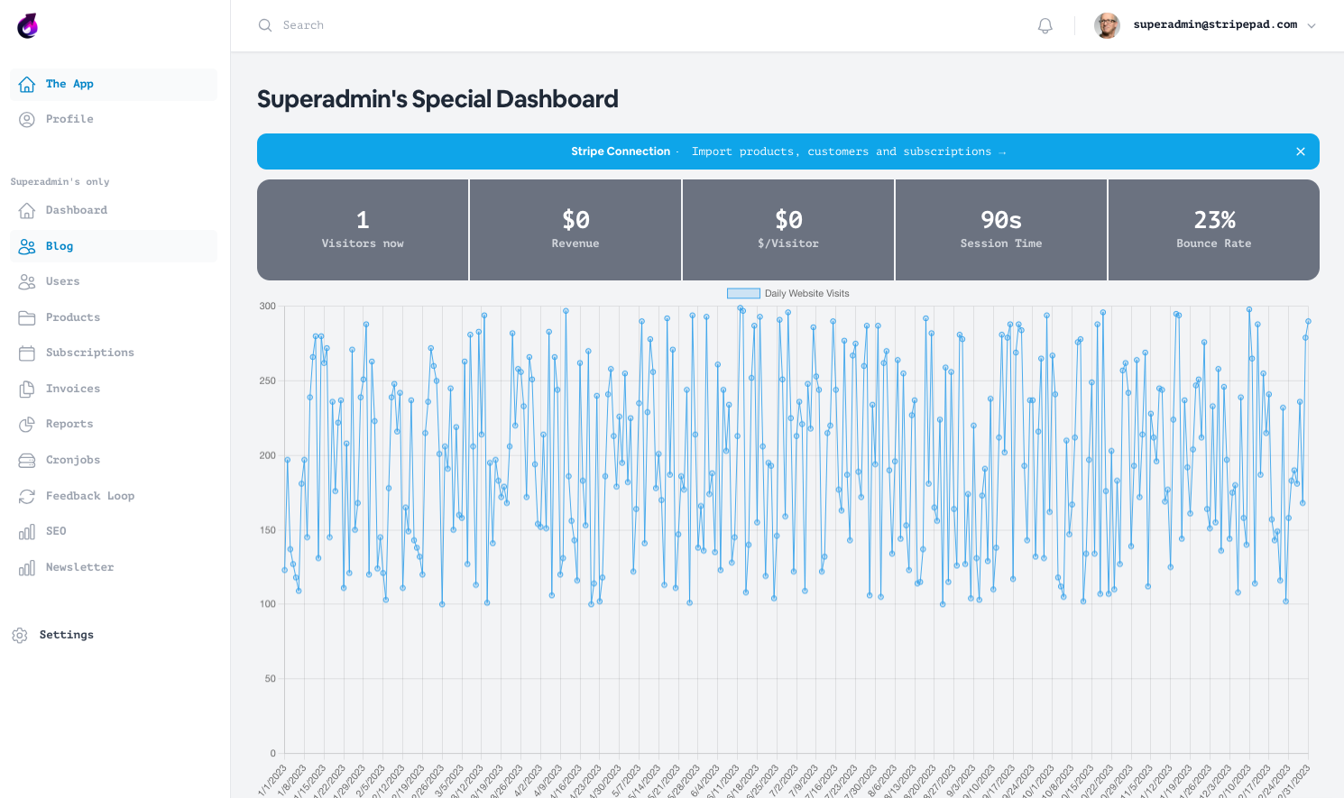 Stripe Pad Dashboard