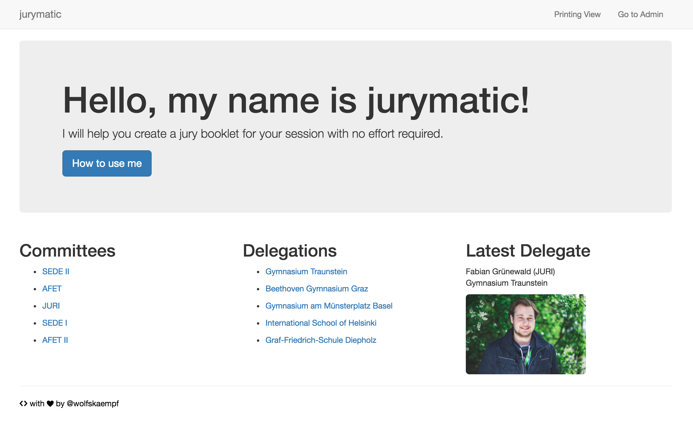 Home Page of jurymatic