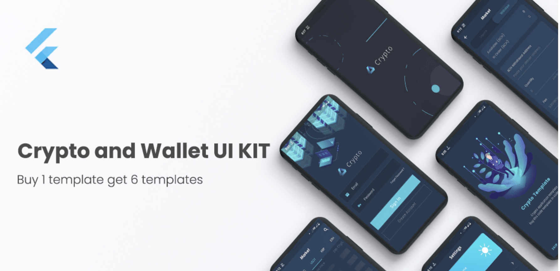 Crypto Wallet UI Kit Template Flutter.