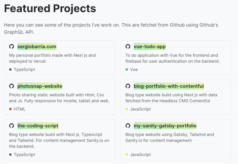 featured projects from github