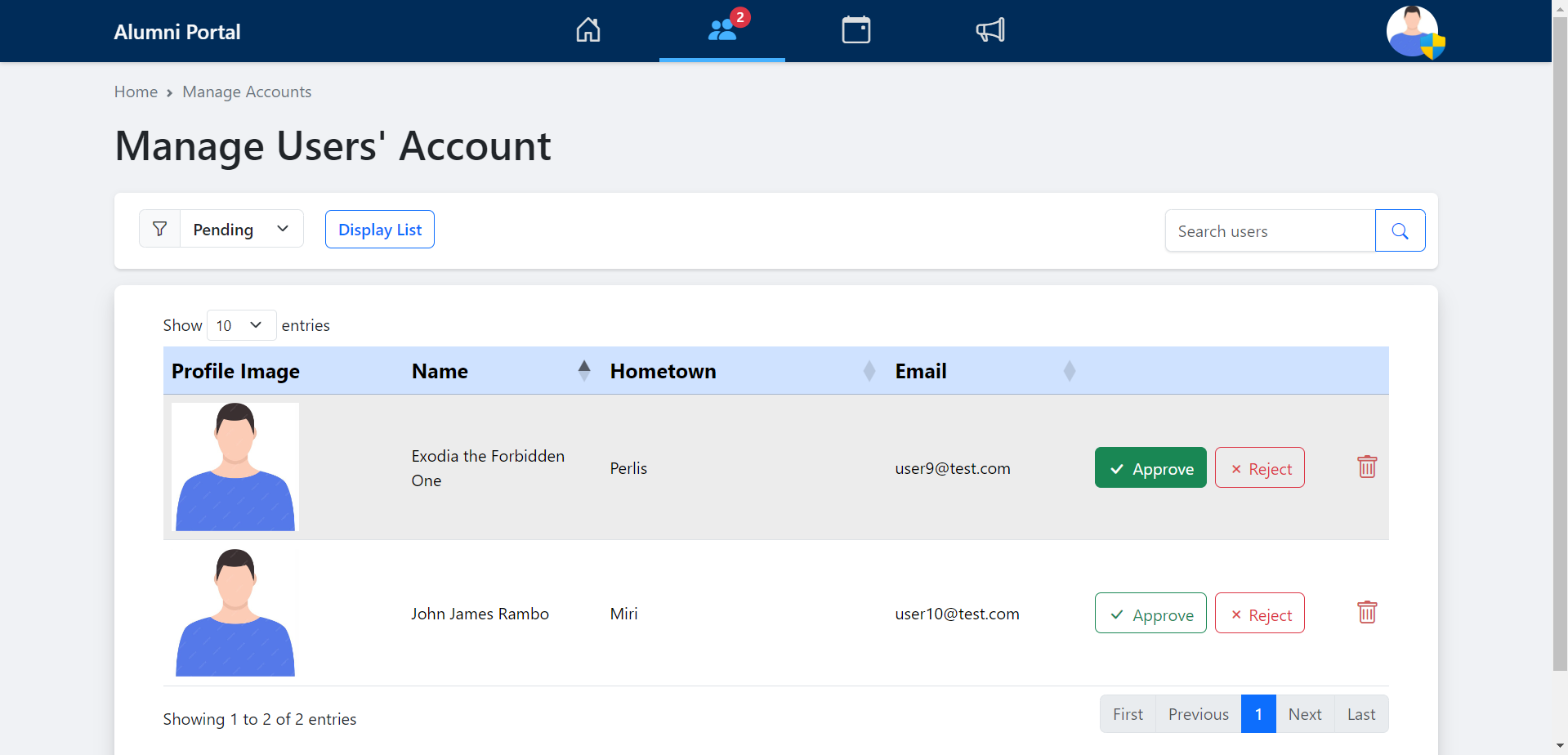 Manage Accounts