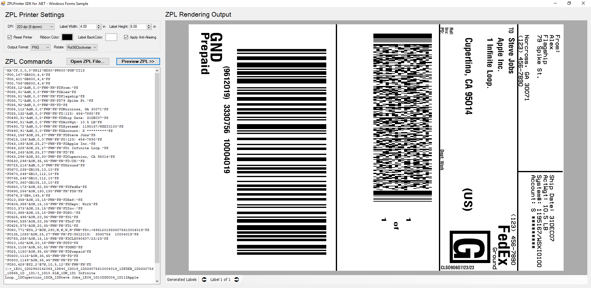 ZPLPrinter Emulator SDK for .NET Standard