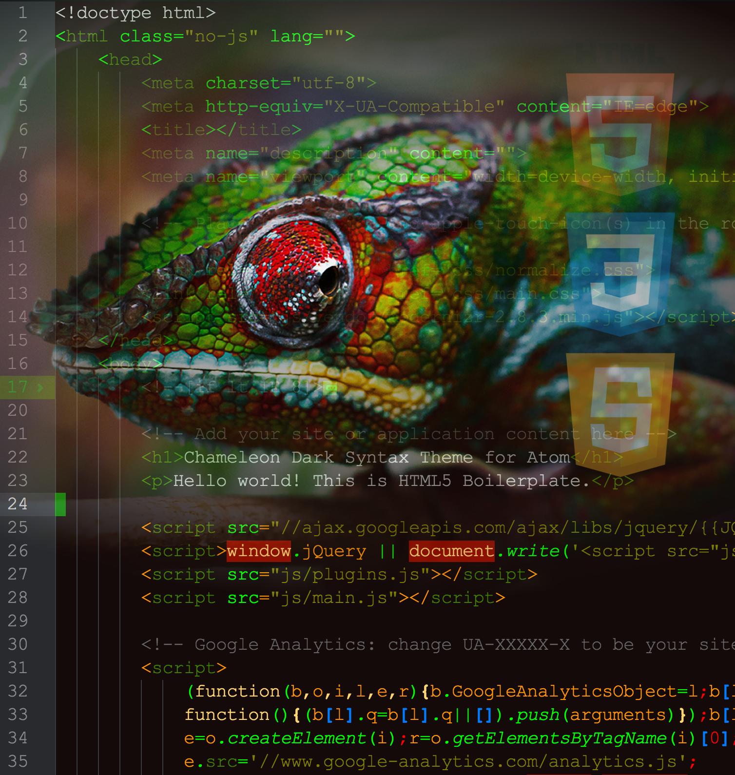 GitHub - slillig/chameleon-dark-syntax: Atom syntax theme for HTML, CSS ...