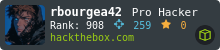 rbourgeat's hackthebox stats