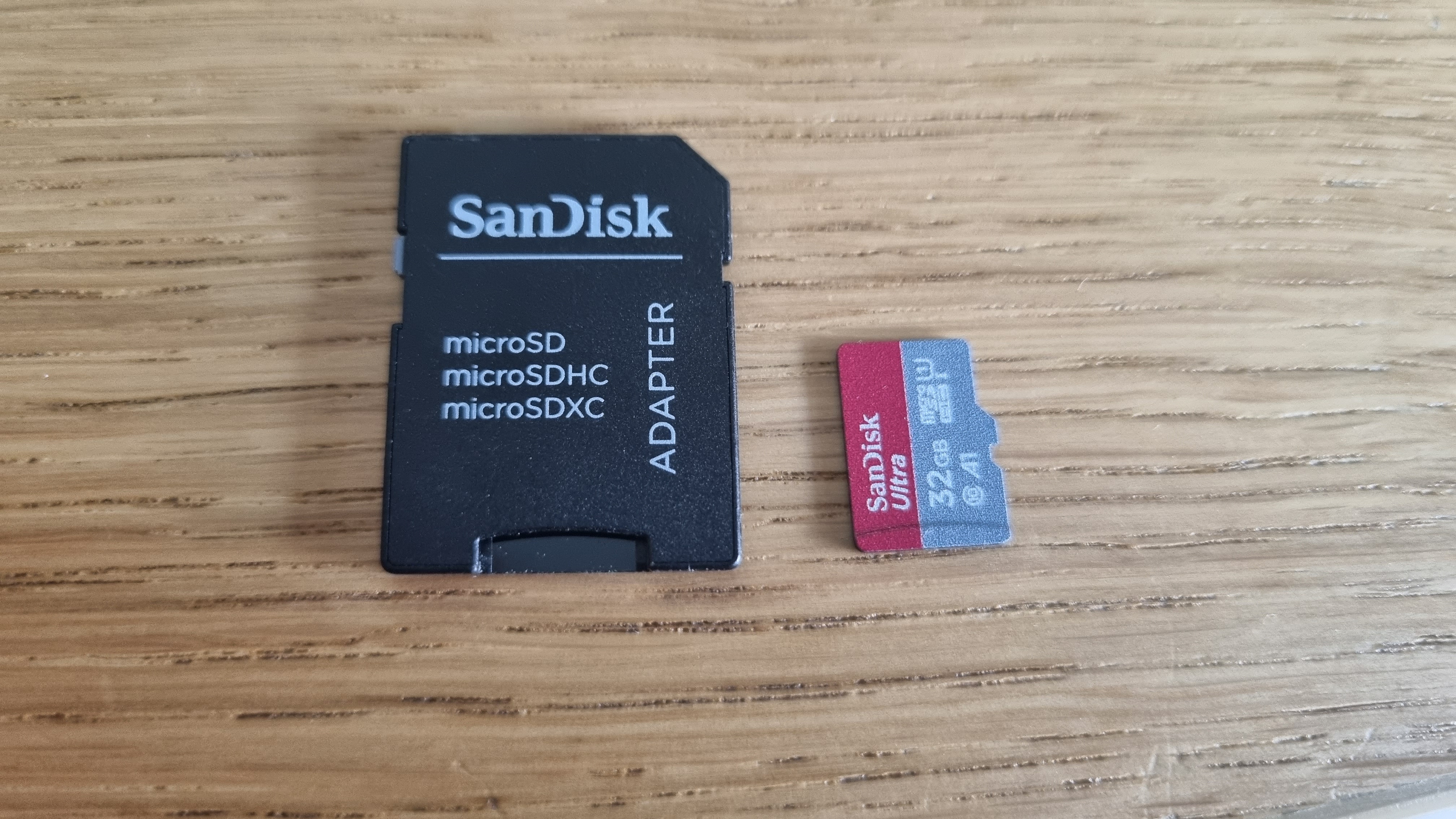 microSD card and SD size adaptor