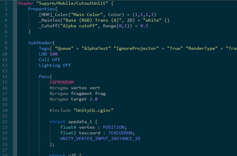 Solarize shader syntax highlighting screenshot