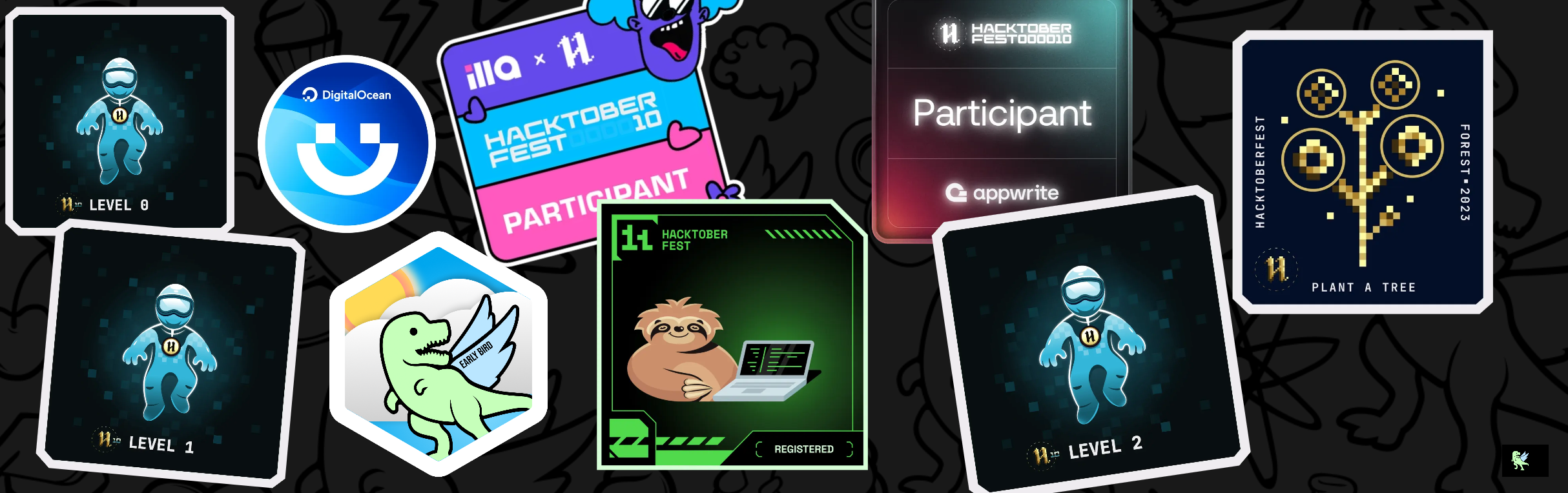 An image of @khushibansal13's Holopin badges, which is a link to view their full Holopin profile