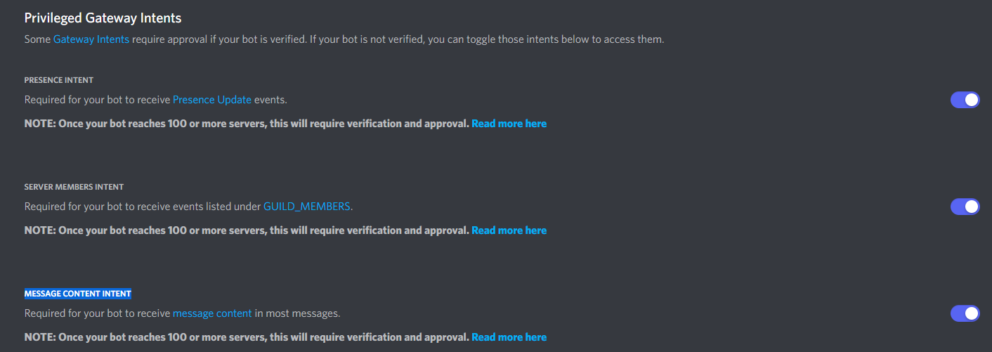 Discord Gateway Intents