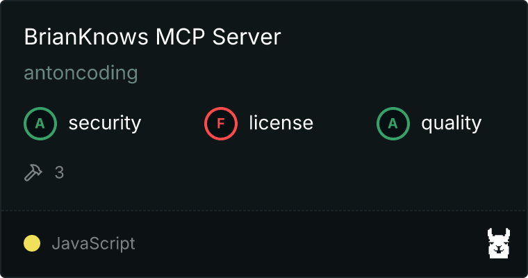 BrianKnows Server MCP server