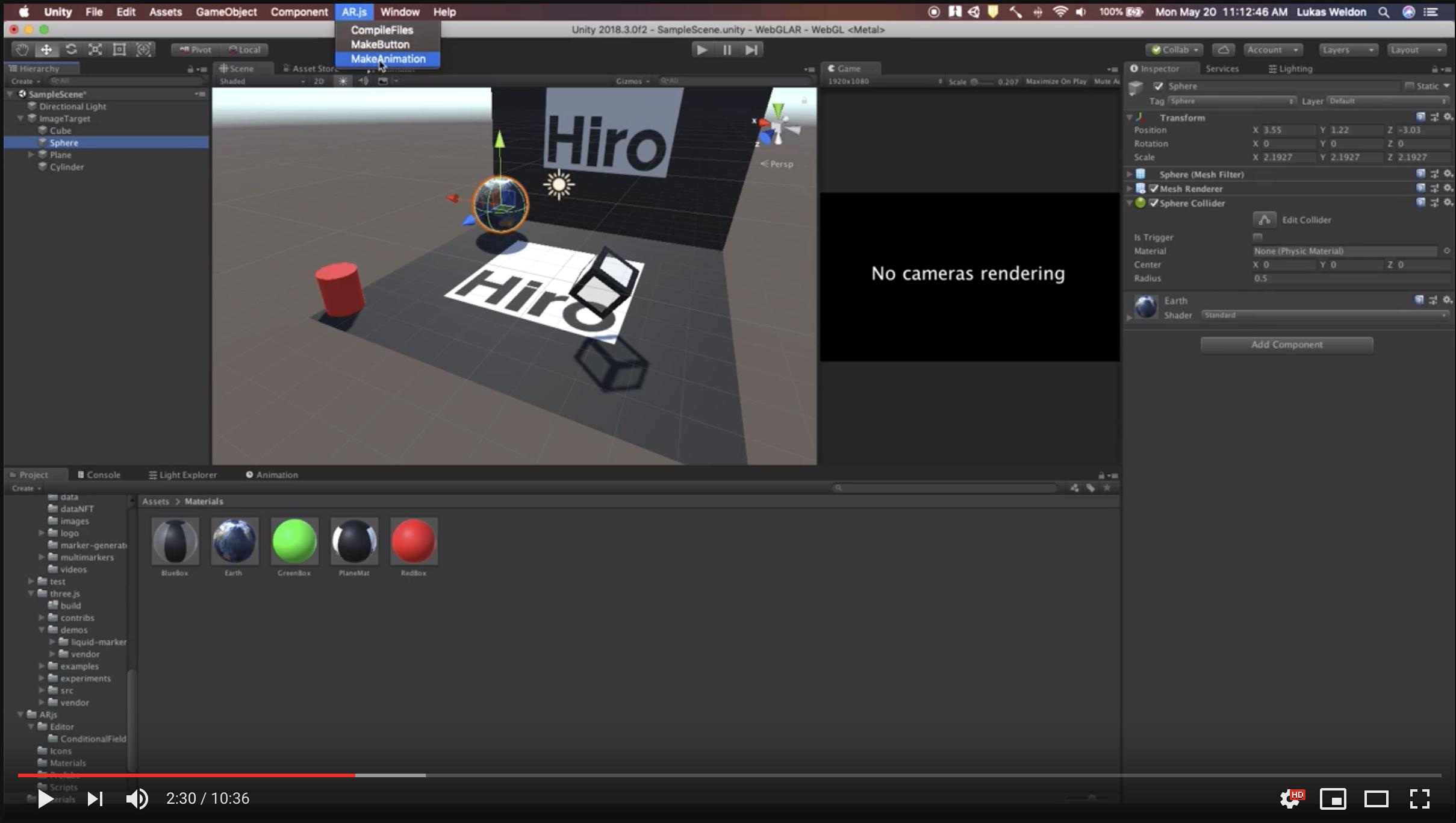 Using AR.js Unity Converter