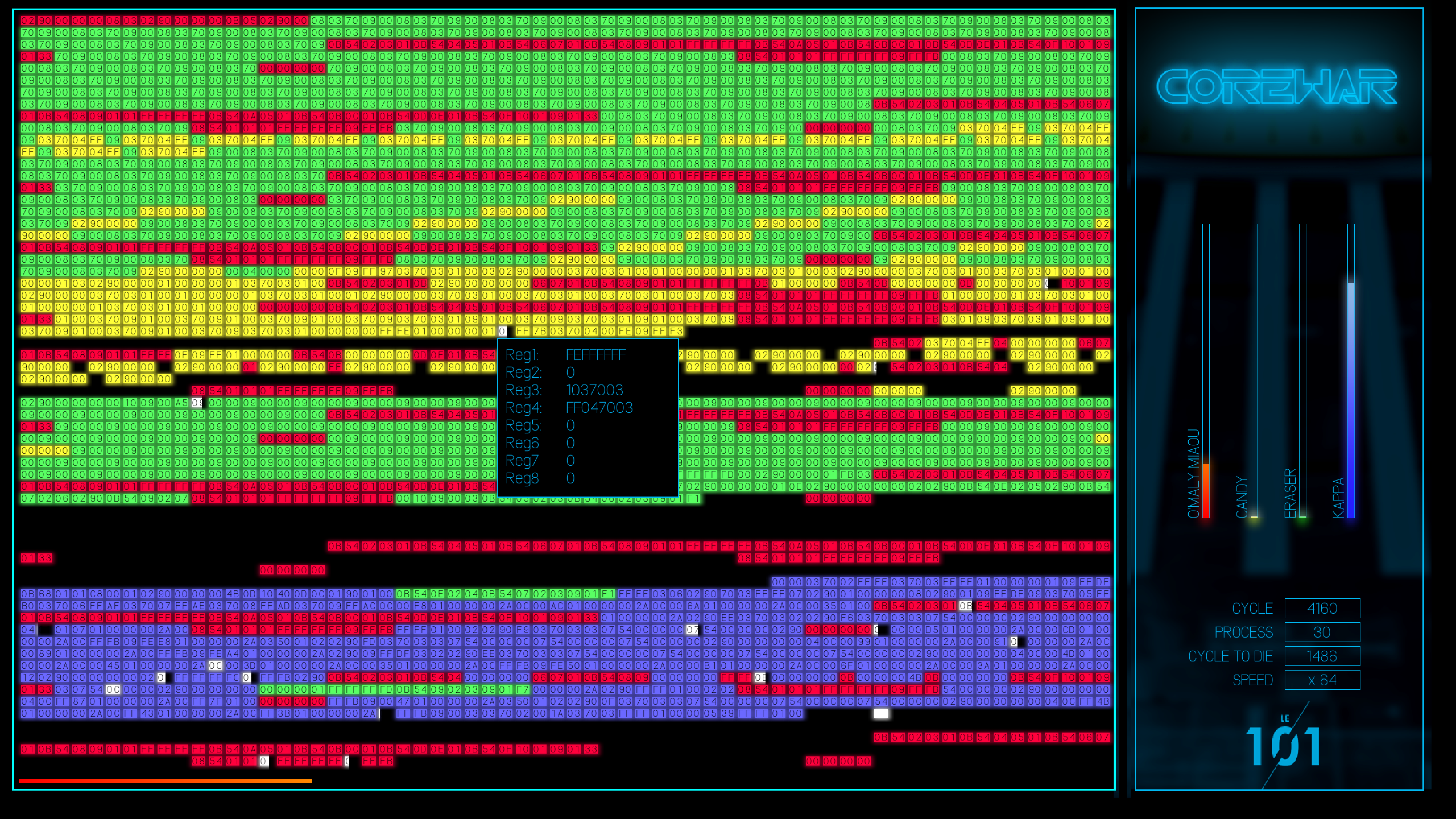 Process explorer (registers)