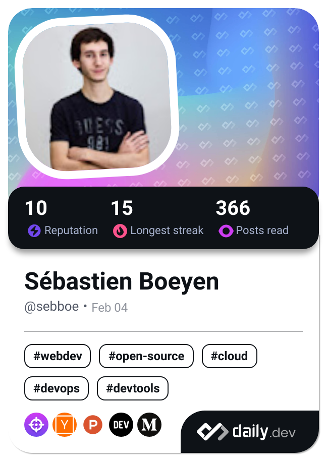 Sébastien Boeyen's Dev Card