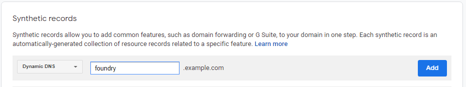 subdomain record