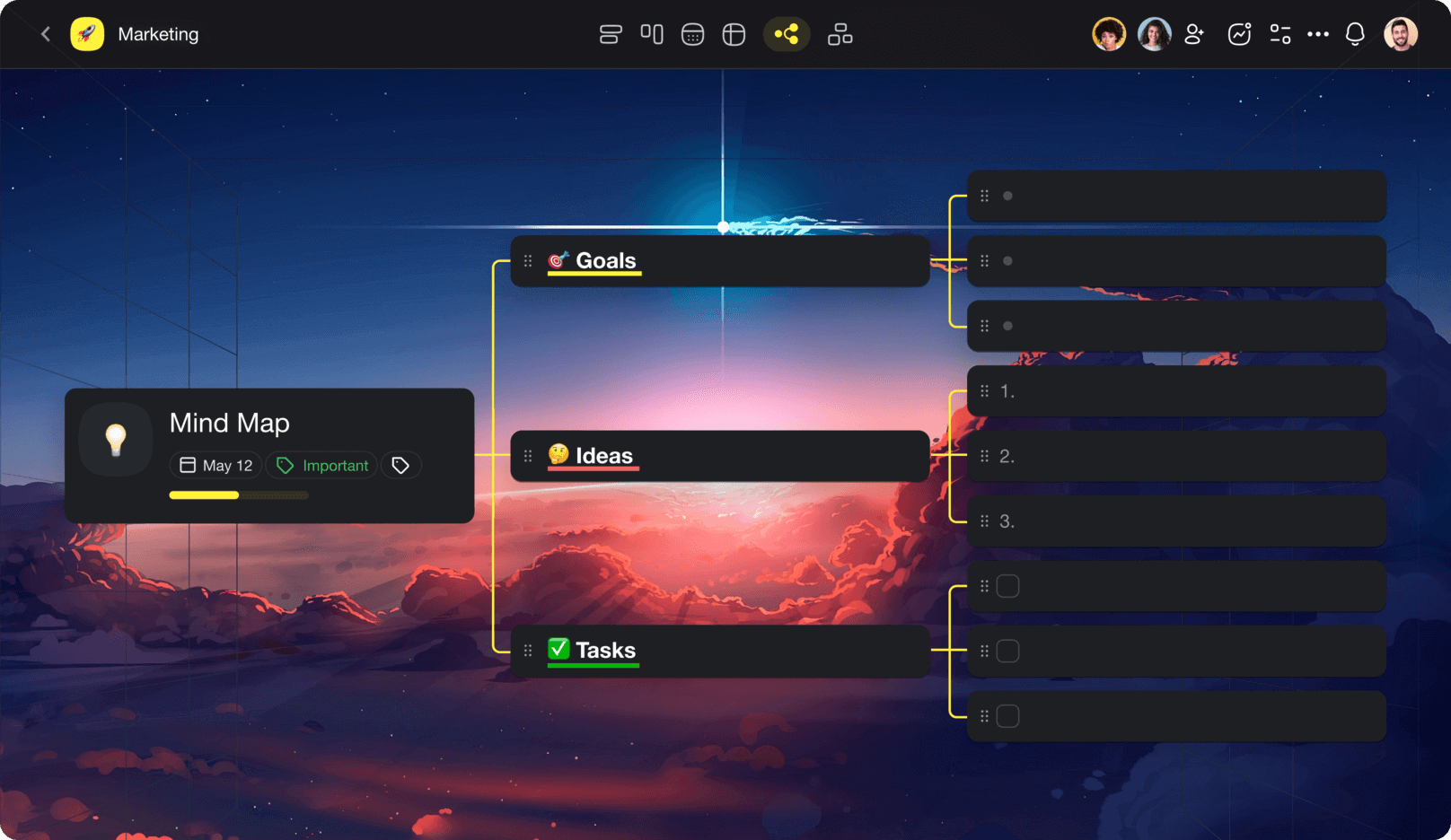 Taskade Mind Map View
