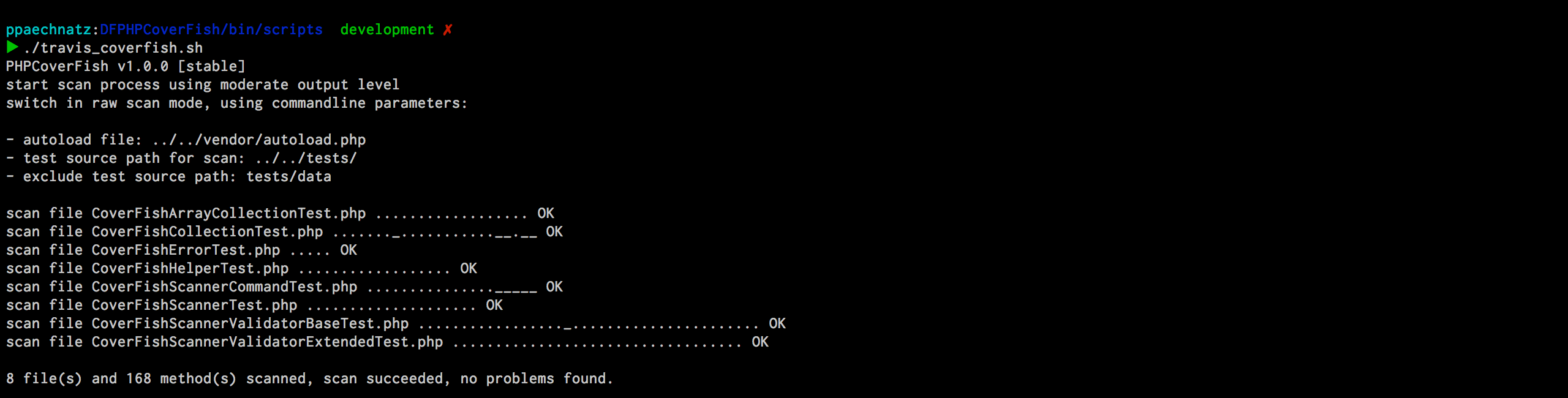 phpunit mode result