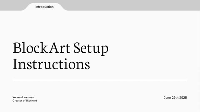 BlockArt Setup Instructions