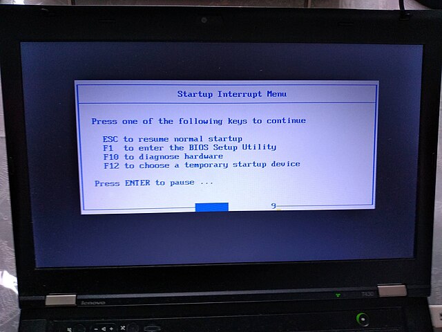 640px Lenovo ThinkPad T430 UEFI BIOS 1.16 Startup Interrupt Menu