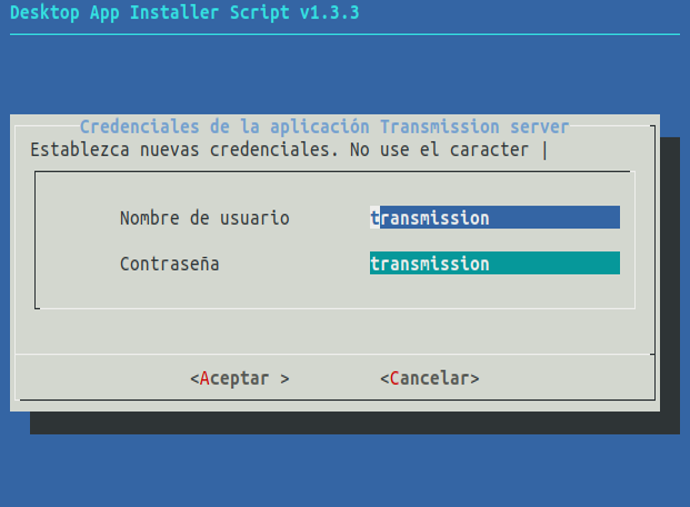 Captura pantalla cambio de credenciales de autenticación modo terminal