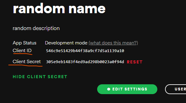 client id and secret
