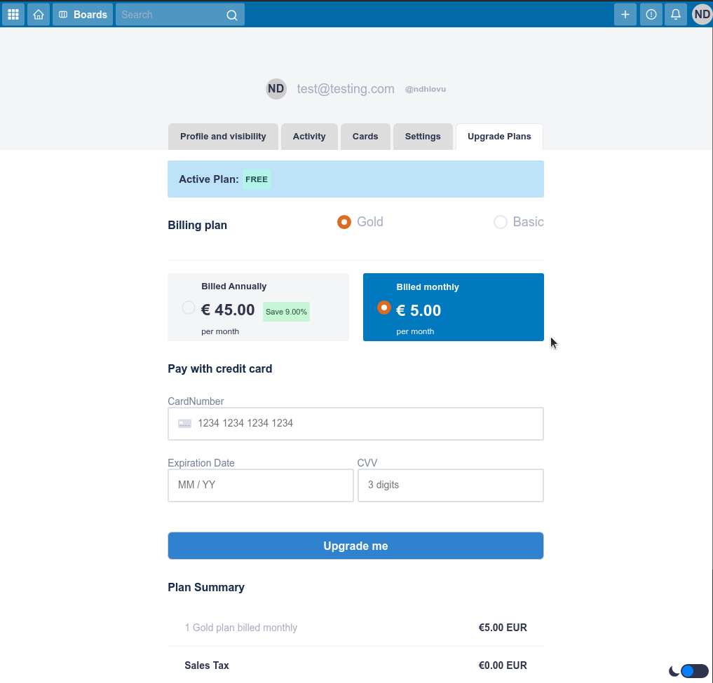 alt Service Upgrade Checkout