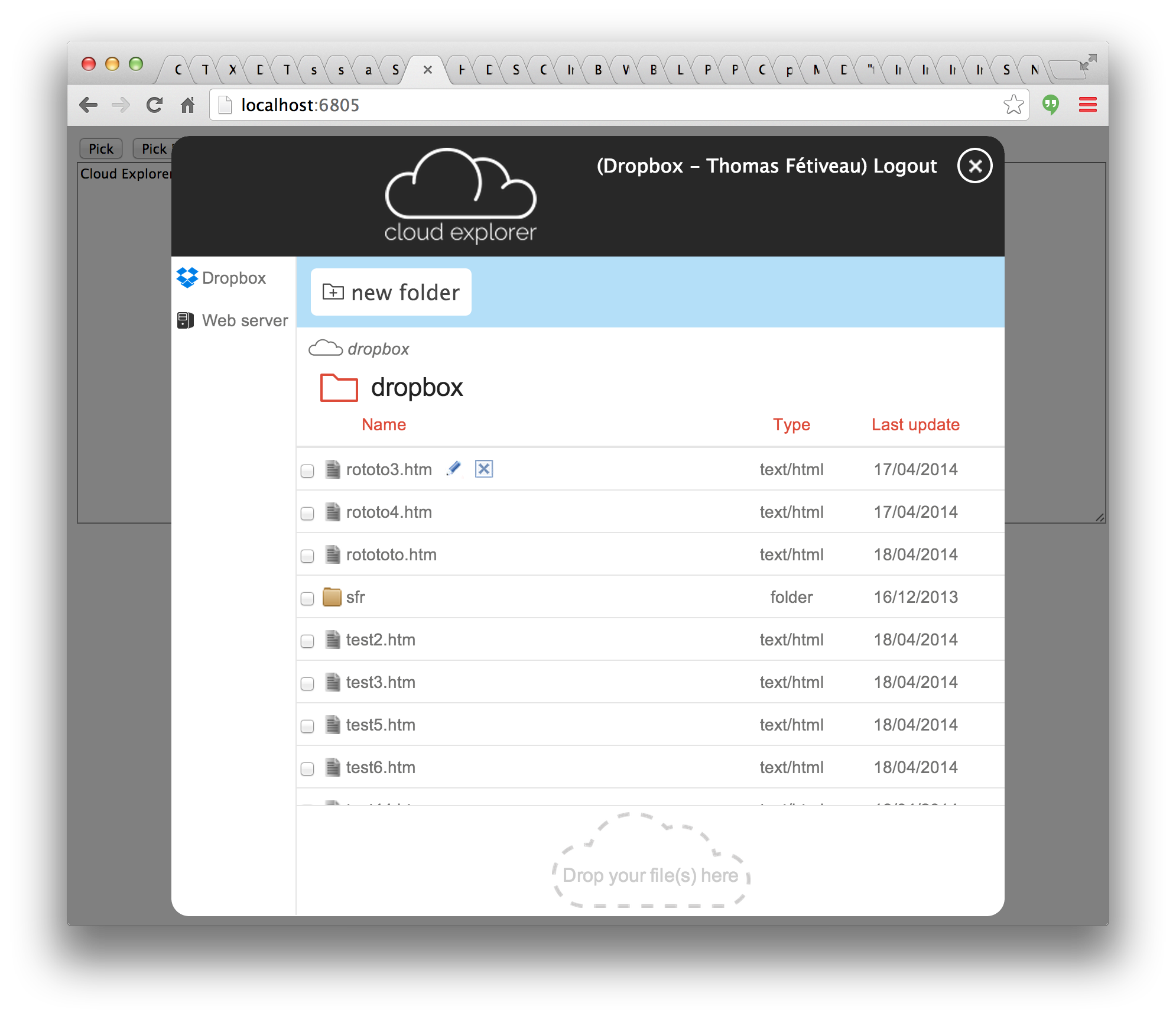 Cloud explorer user interface