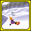 Cloud snowboarding with an approaching snow moogle