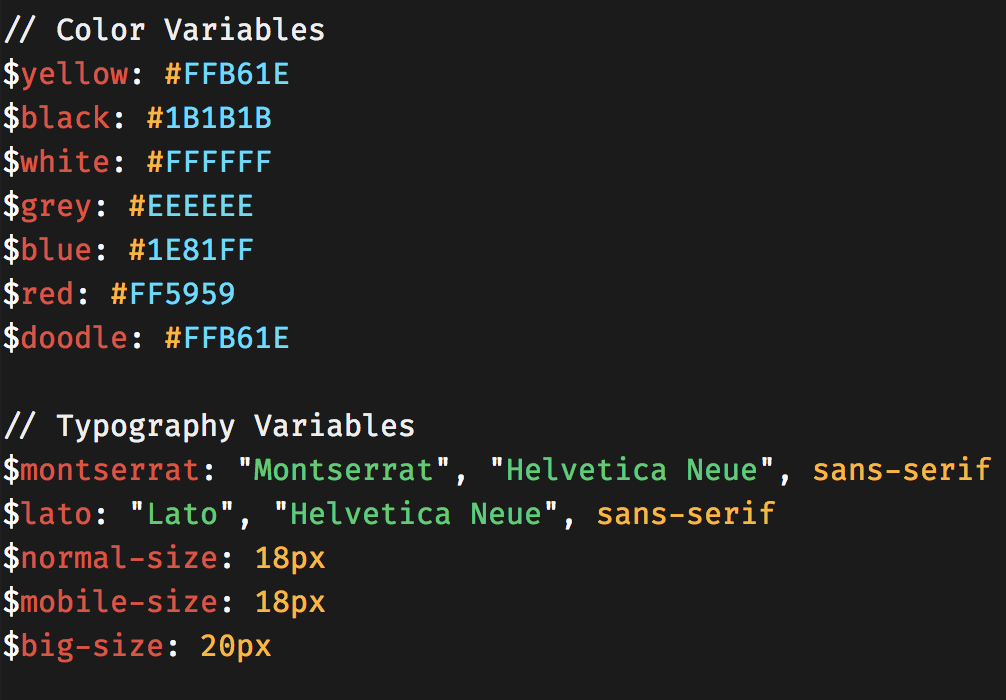 SASS file with our Syntax Theme