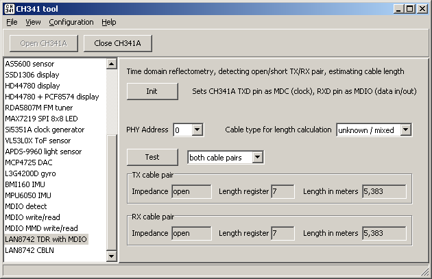 CH341A LAN8742A TDR