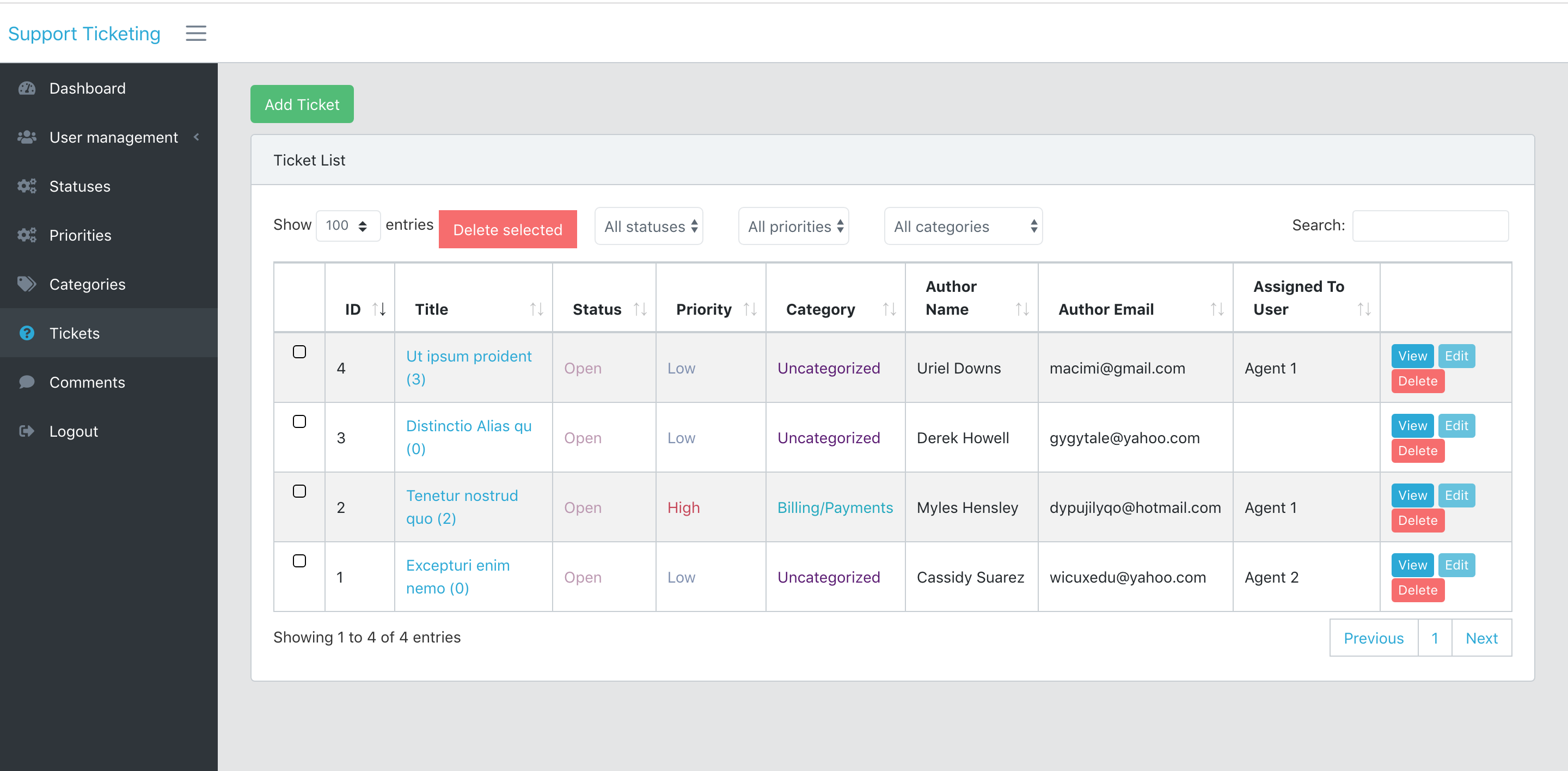 Laravel Support Tickets 03