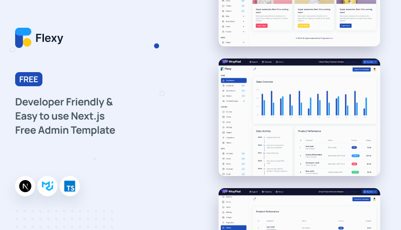 Flexy Next Js Free Admin Template Demo Screenshot