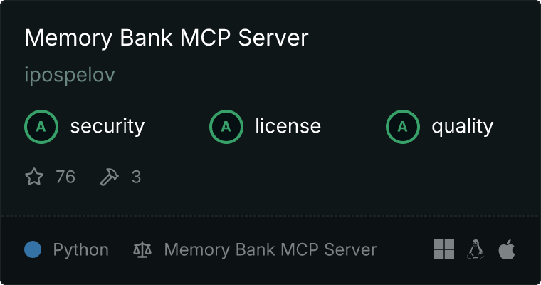 Memory Bank Server MCP server