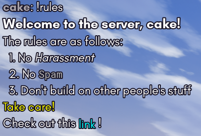 A screenshot of the rules