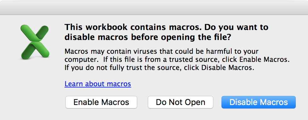 Office for Mac - Enable Macros