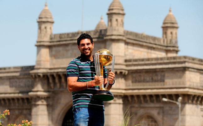 Yuvi with World Cup