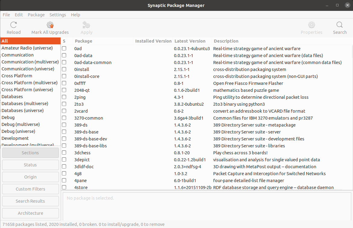 Synaptic home page