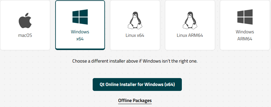 Image showing OS's going: MacOs, Windows x64, Linux x64, Linux ARM64, macOs ARM64