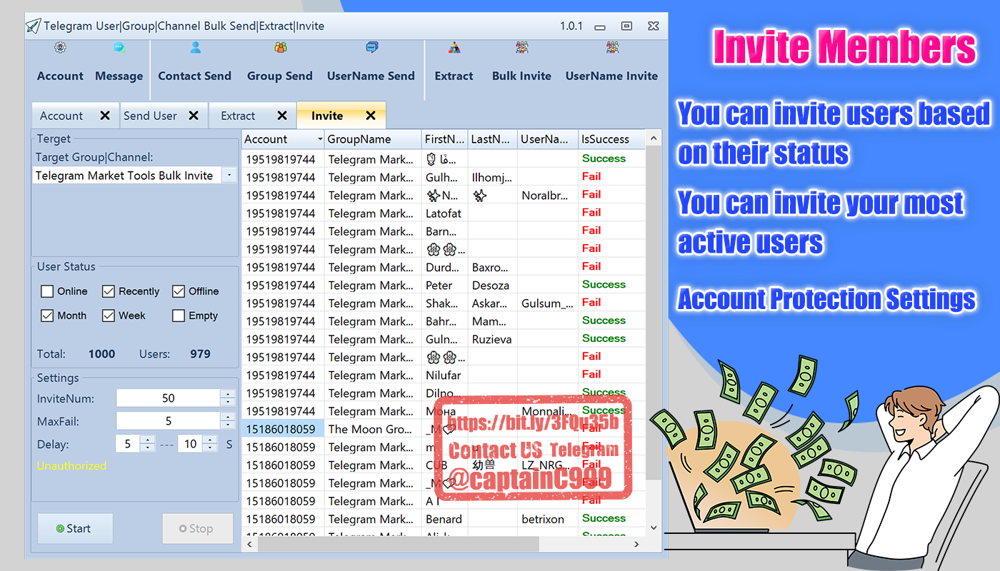 Telegram Bulk Sender|Extract|Scraper|Invite Market Pro 1.0.1