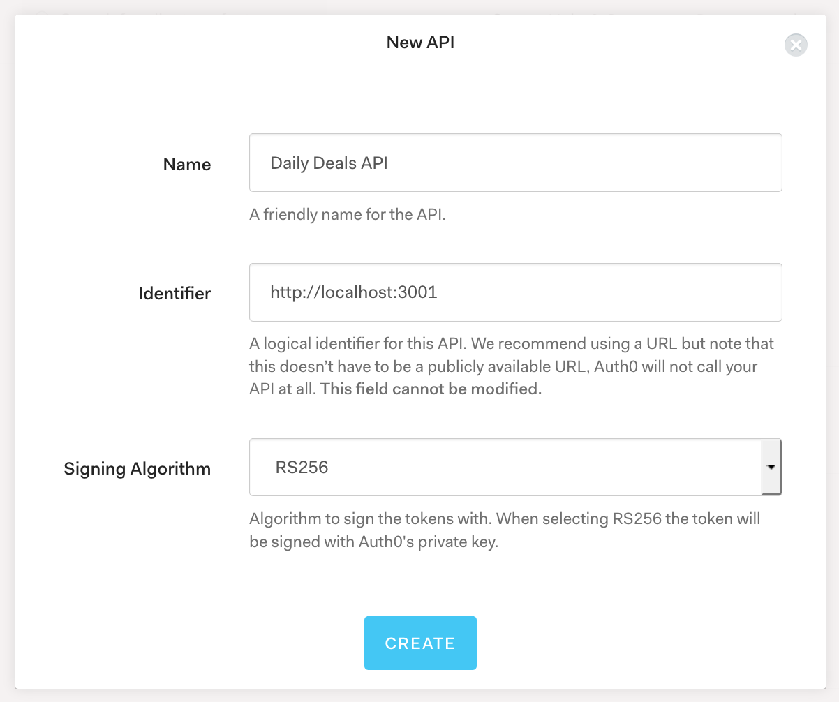 Create API data