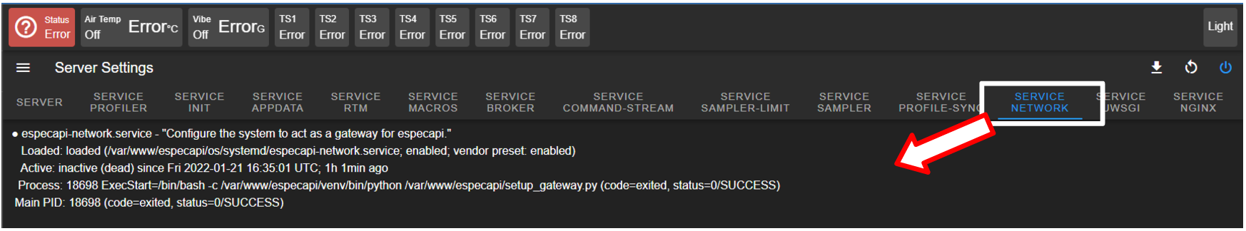 Network communication was disconnected