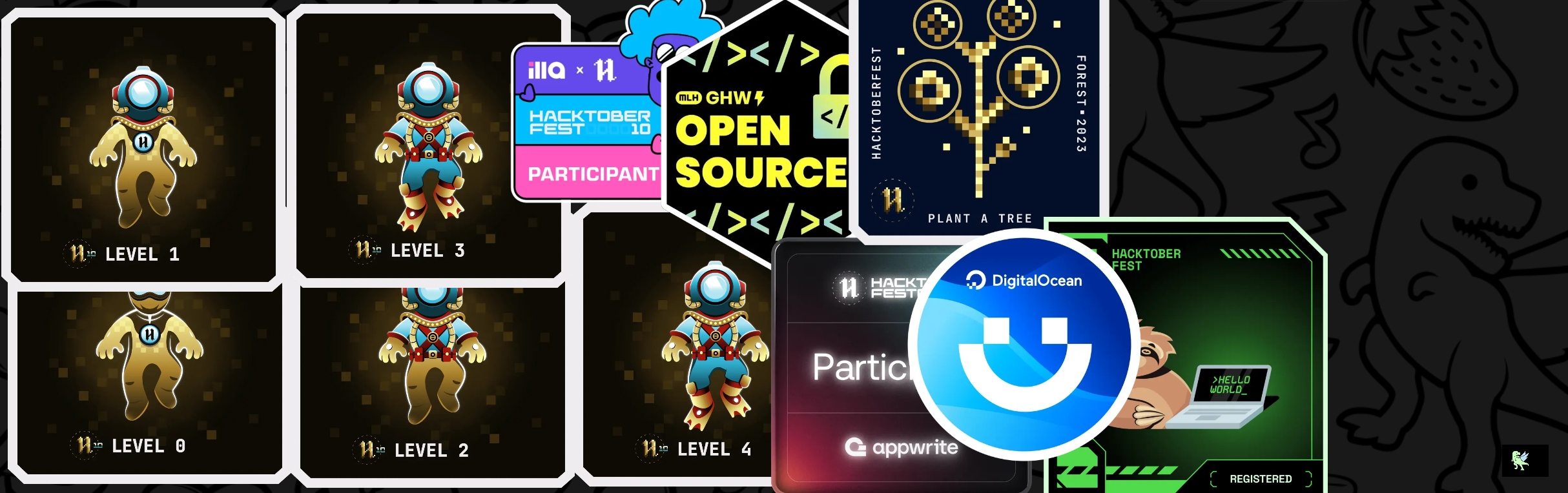 An image of @wasscodeur's Holopin badges, which is a link to view their full Holopin profile