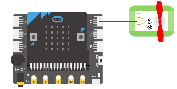 按钮风扇microbit连线图