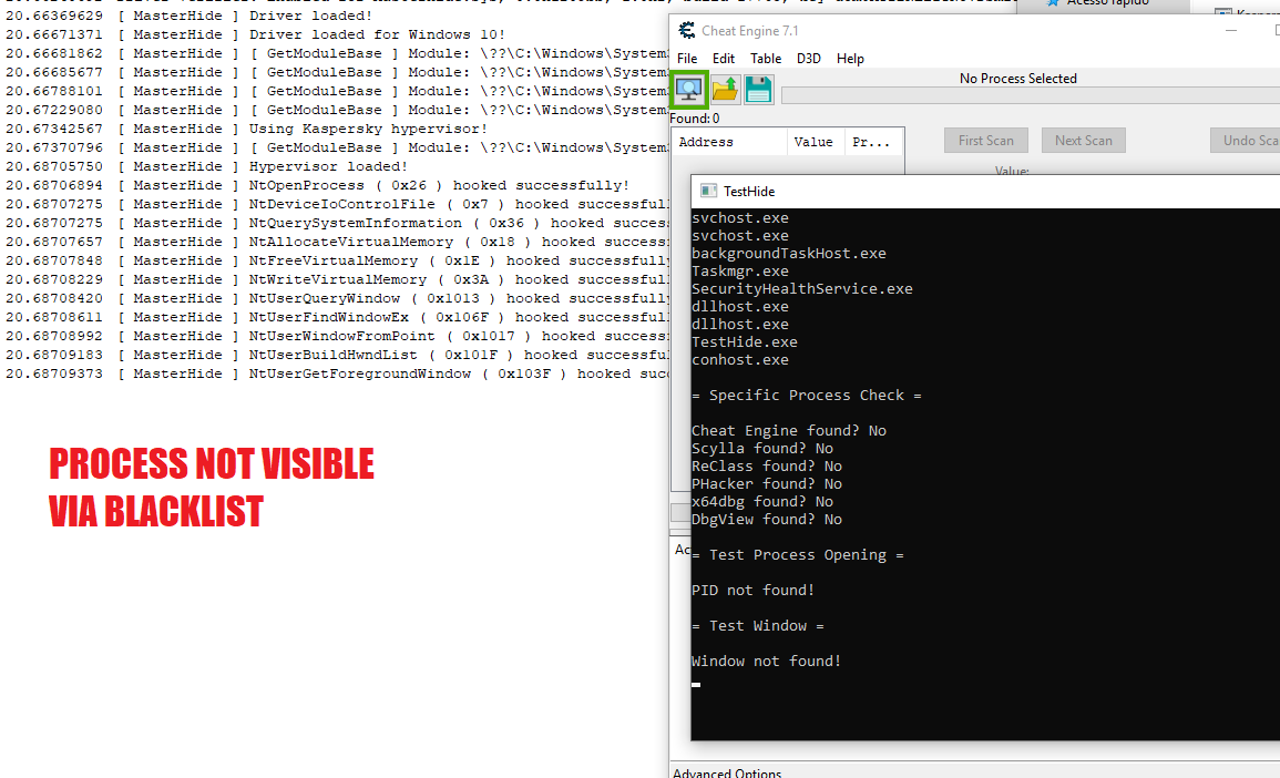 Cheat Engine process not visible on process list
