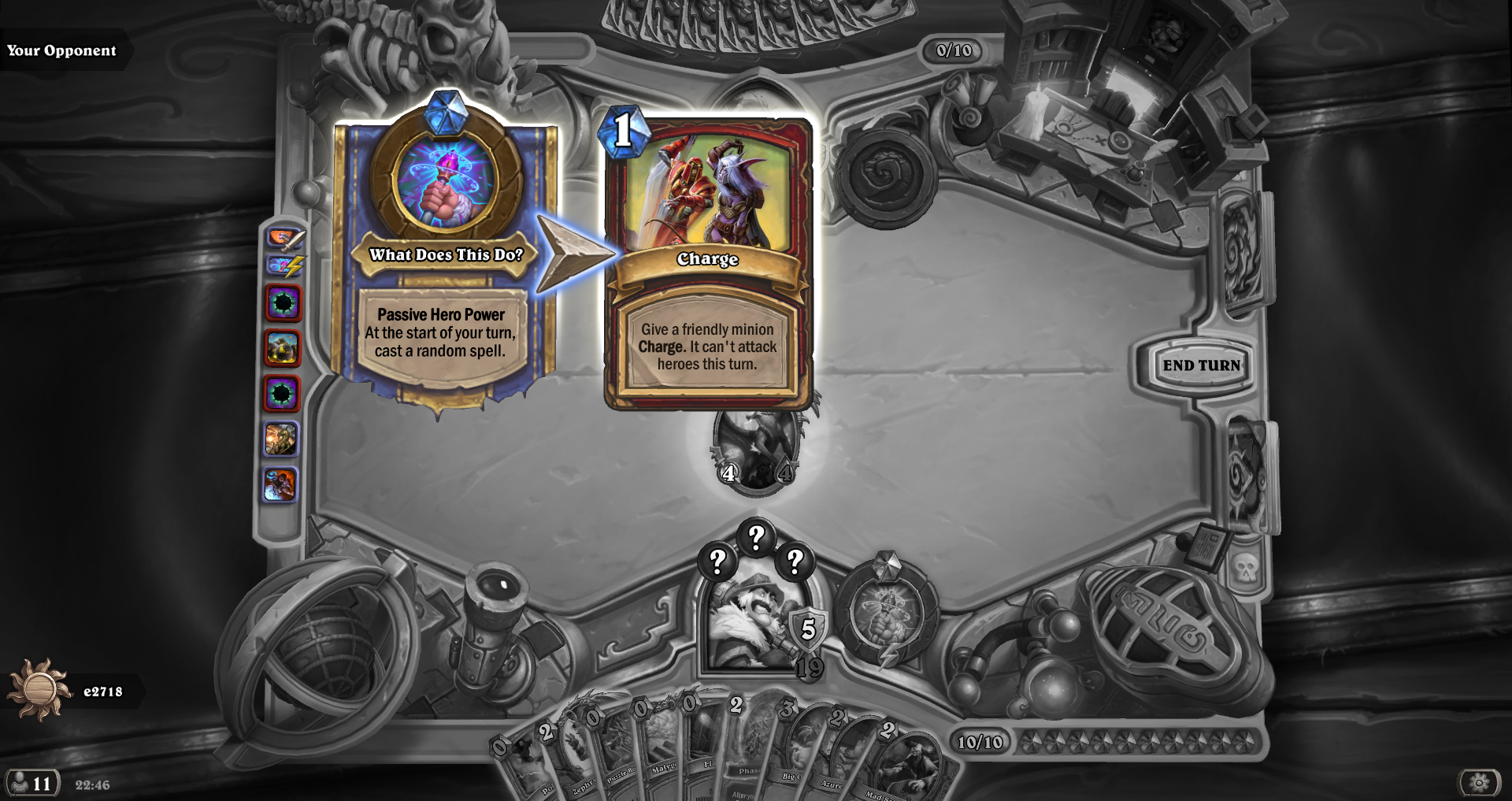 What Does This Do casts Charge, Kalecgos is the only friendly minion