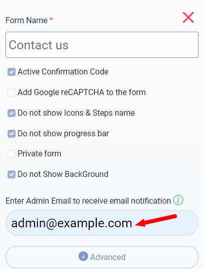 Email Notification form WordPress plugin